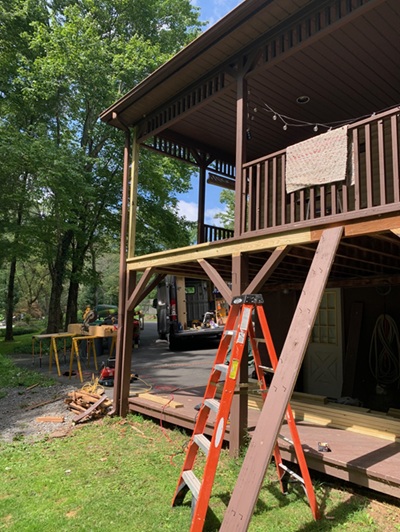 Working on decks in the poconos